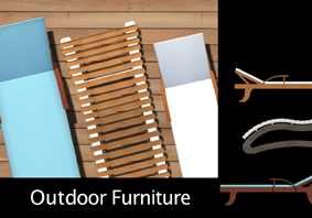 Top view outdoor pool  decking  furniture set
