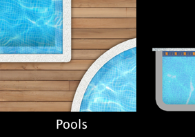 Top view swimming pools