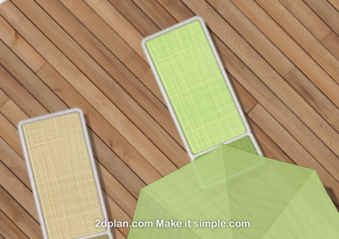 Top view outdoor furniture and decking texture
